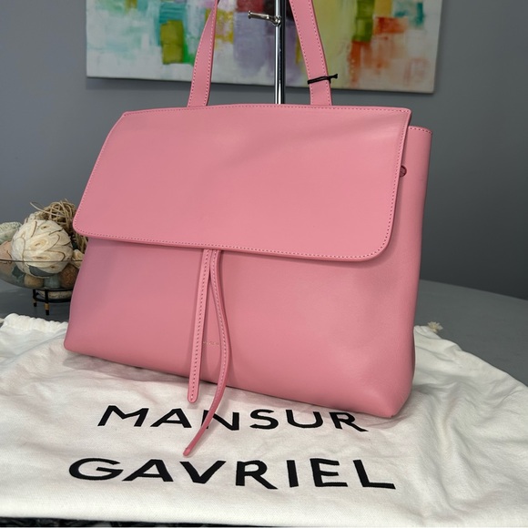 NWT- MANSUR GAVRIEL CALF LADY BAG — PEONY TOP HANDLE CROSSBODY - Picture 2 of 16